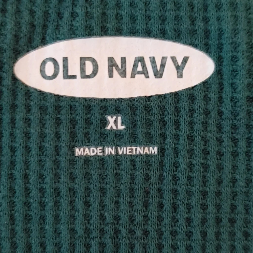 OLD NAVY THERMAL PAJAMAS, BLUE/GREEN PLAID XL (Top) & M (Bottom) - Picture 9 of 11